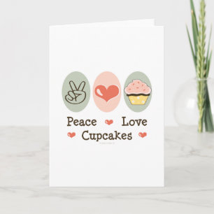 Peace Liebe Cupcakes Grußkarte Karte