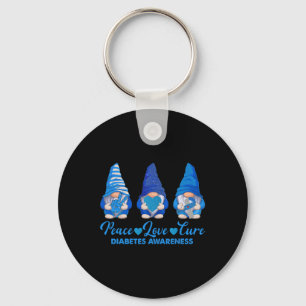Peace Liebe Cure Blue Gnomes T1d Diabetes Awarenes Schlüsselanhänger
