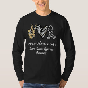 Peace Liebe Cure Ehlers Danlos Syndrom Zebra Aware T-Shirt