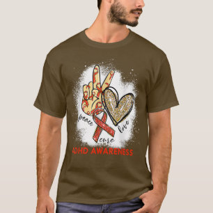 Peace Liebe Cure gebleicht ADHS Bewusstsein 1137 T-Shirt