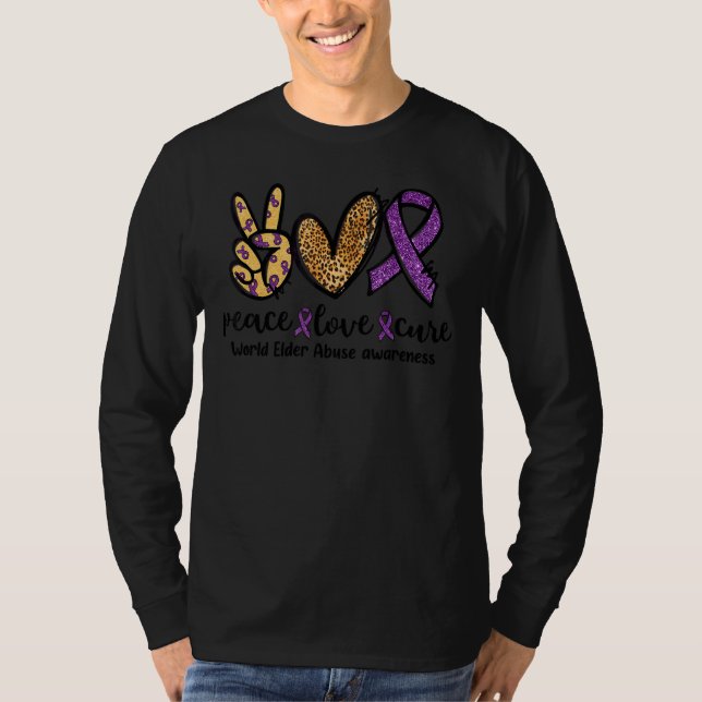 Peace Liebe Cure Leopard Heart World Elder Missuse T-Shirt (Vorderseite)