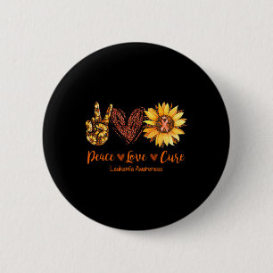 Peace Liebe Cure Leukemia Awareness Gift Button