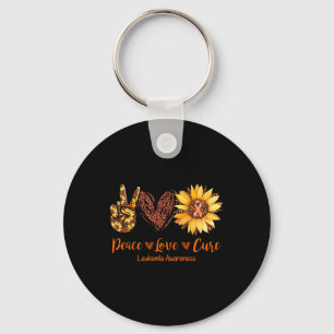 Peace Liebe Cure Leukemia Awareness Gift Schlüsselanhänger