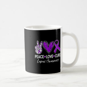 Peace Liebe Cure Lupus Awareness Warrior Lila Rib Kaffeetasse