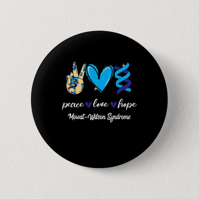 Peace Liebe Cure Mowat-wilson Syndrom Blauer Schle Button (Vorderseite)