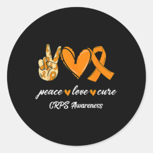 Peace Liebe Cure Orange Ribbon Crps Sensibilisieru Runder Aufkleber