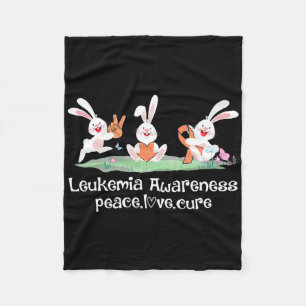 Peace Liebe Cure Orange Ribbon Leukemia Awareness  Fleecedecke