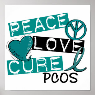 Peace Liebe Cure PCOS Polyzystisches Ovarialsyndro Poster