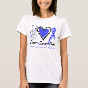 Peace Liebe Cure Restless Legs Syndrome Awareness T-Shirt