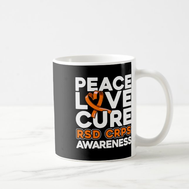 Peace Liebe Cure Rsd Crps Bewusstsein Kaffeetasse (Rechts)