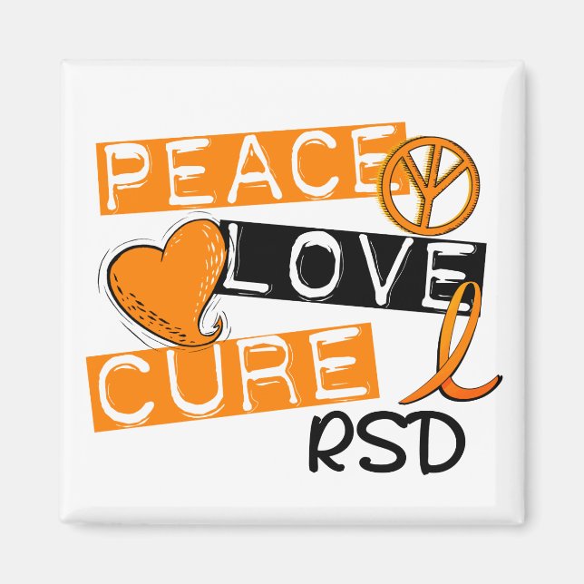 Peace Liebe Cure RSD Reflex Sympathische Dystrophi Magnet (Vorne)