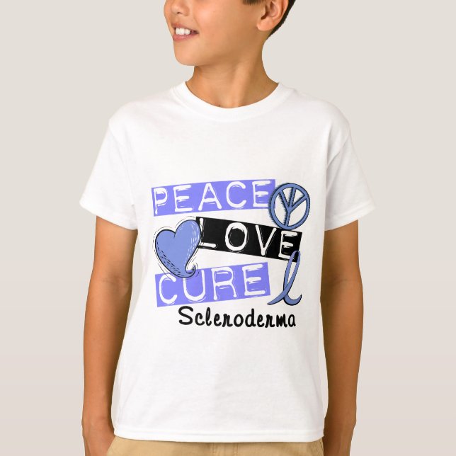 Peace Liebe Cure Scleroderma T-Shirt (Vorderseite)