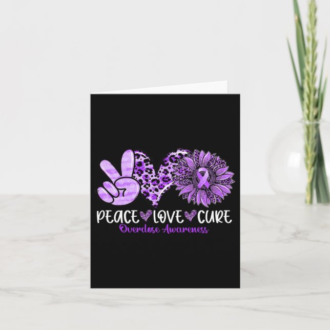 Peace Liebe Cure Sunflower Leopard Überdosierung A Karte (Vorderseite)