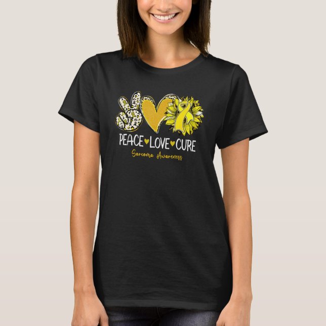Peace Liebe Cure Sunflower Yellow Ribbon Sarcoma A T-Shirt (Vorderseite)