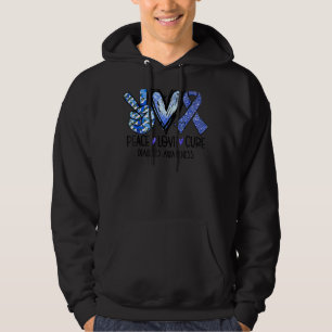 Peace Liebe Cure Typ 1 Diabetes Awareness T1d Blue Hoodie