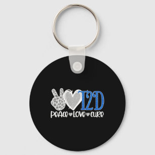 Peace Liebe Cure Typ 2 Diabetes Awareness T2d Blue Schlüsselanhänger