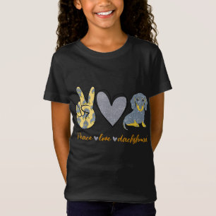 Peace Liebe Dackel Hund Funny Dackel Lover Gif T-Shirt