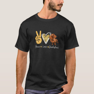 Peace Liebe Dackel Hunde Liebhaber T-Shirt