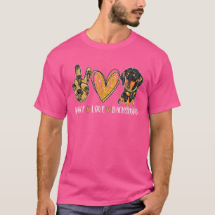 Peace Liebe Dackel Niedlich Dog T-Shirt