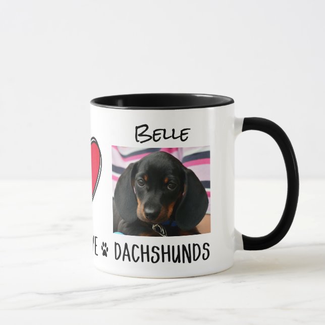 Peace Liebe Dackeln Hundebesitzer Tasse (Rechts)