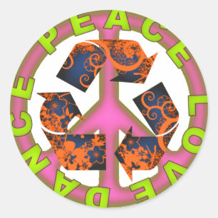 Peace Liebe Dance Runder Aufkleber