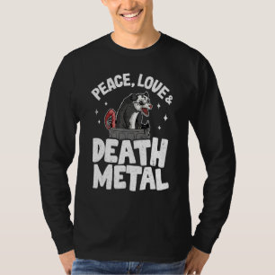 Peace Liebe & Death Metal Opossum Goth Punk Rock M T-Shirt