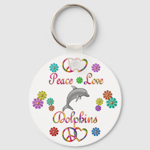 Peace Liebe Delphins Schlüsselanhänger