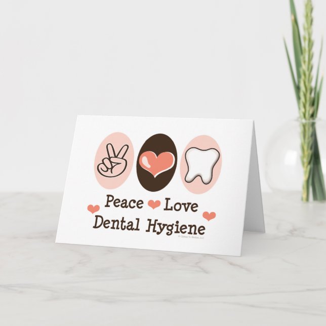 Peace Liebe Dental Hygiene Grußkarte Karte (Vorderseite)
