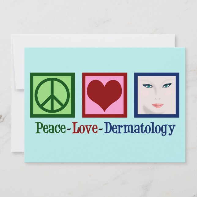 Peace Liebe Dermatology Feiertagskarte (Vorderseite)