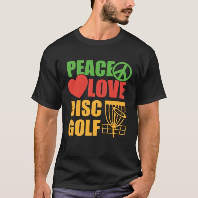 Peace Liebe Disc Golf Golfspieler Golfer Sport T-Shirt (Vorderseite)