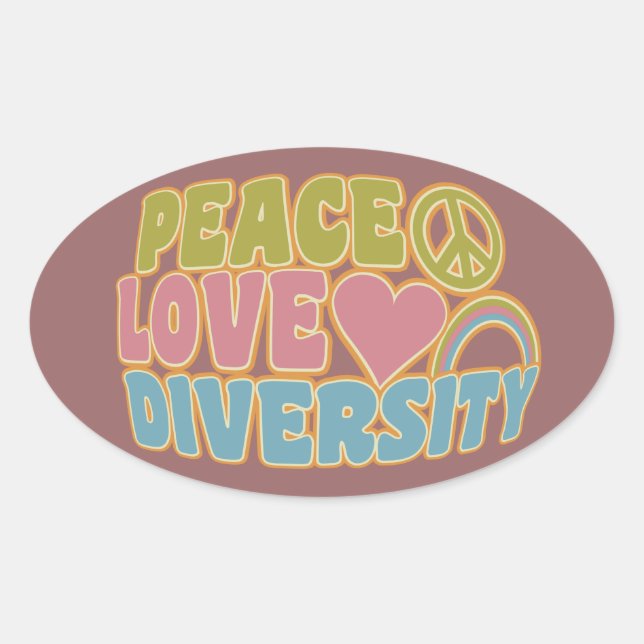 PEACE LIEBE DIVERSITY Aufkleber (Vorderseite)