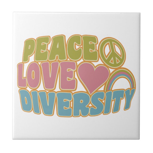 PEACE LIEBE DIVERSITY Fliesen (Vorderseite)