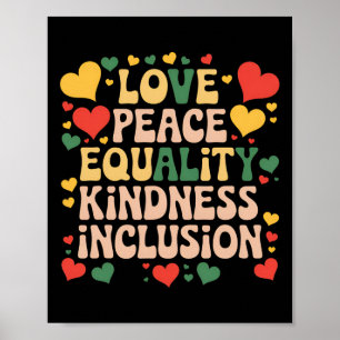 Peace Liebe Diversity Inklusion Black History Mont Poster
