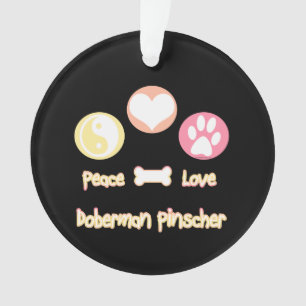 Peace Liebe Doberman Pinscher Ornament
