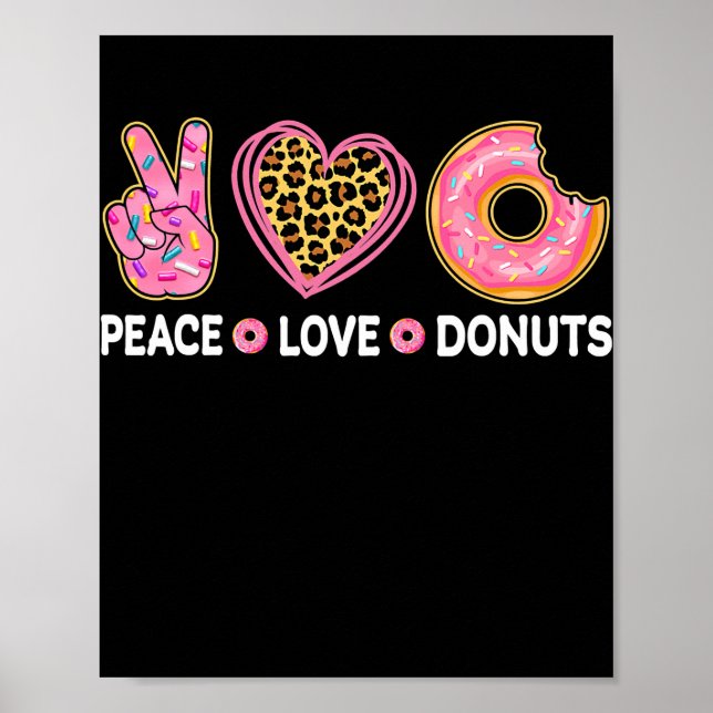 Peace Liebe Donuts Funny Doughnut Lover Men Women Poster (Vorne)