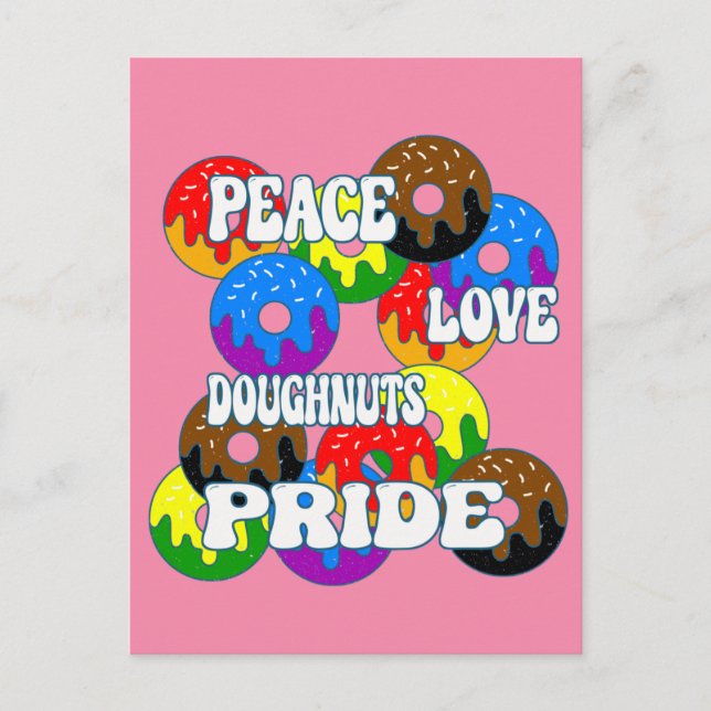 Peace Liebe Doughnut Pride Postkarte (Vorderseite)