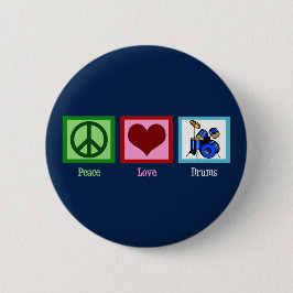 Peace Liebe Drums Cool Blue Drummer Button