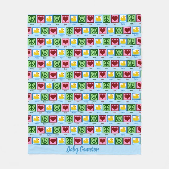 Peace Liebe Ducks Niedliches Baby Fleecedecke (Vorderseite)