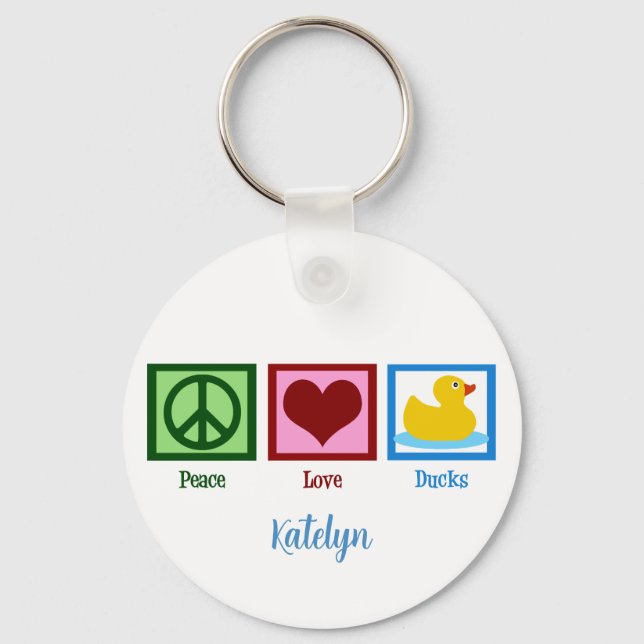 Peace Liebe Ducks Schlüsselanhänger (Vorderseite)