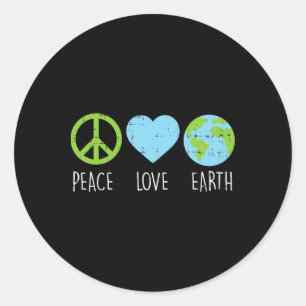 Peace Liebe Earth Cool Hippie Hippy Environmentali Runder Aufkleber