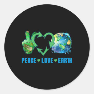 Peace Liebe Earth Planet Happy 54 Jubiläum Env Runder Aufkleber