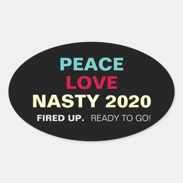 PEACE-LIEBE EKLIG 2020 Oval Campaign Stickers (Vorderseite)