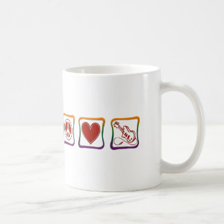 Peace Liebe Electric Guitars Regenbogenplätze Kaffeetasse