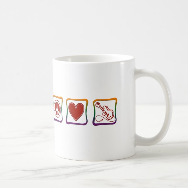 Peace Liebe Electric Guitars Regenbogenplätze Kaffeetasse (Rechts)