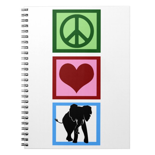 Peace Liebe Elephants Notizblock (Vorderseite)