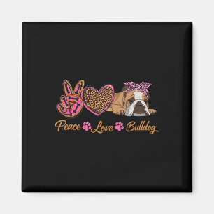 Peace Liebe English Bulldog Funny Puppy Dodge Mama Magnet
