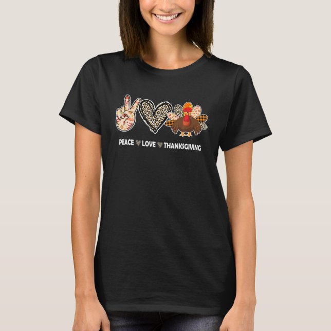 Peace Liebe Erntedank Gobble Türkei Erntedank T-Shirt (Vorderseite)