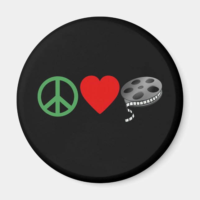 Peace Liebe Filme Magnet (Vorne)