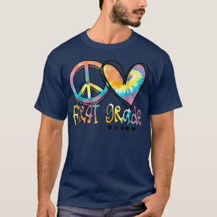 Peace Liebe First Grade Back to School Tshirt Kraw