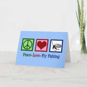 Peace Liebe Fischen Weihnachtsfischer Fischer Feiertagskarte